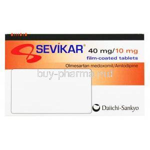 Sevikar 40mg/10mg 28 tabs, Daiichi-Sankyo, box back presentation