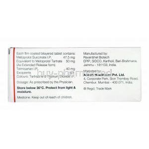 Telpres-MT, Telmisartan and Metoprolol Succinate 50mg manufacturer