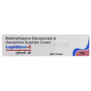 Lupiderm-G, Betamethasone/ Gentamycin Cream box