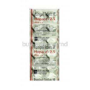 Hopace 2.5 , Ramipril 2.5mg, Tablet, Sheet information