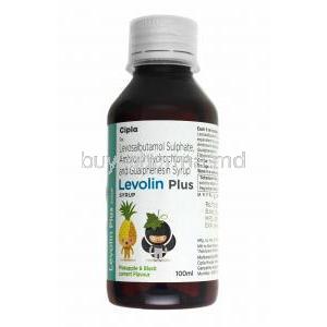 Levolin Plus Syrup Pineapple & Black currant Flavour, Ambroxol/ Levosalbutamol/ Guaifenesin