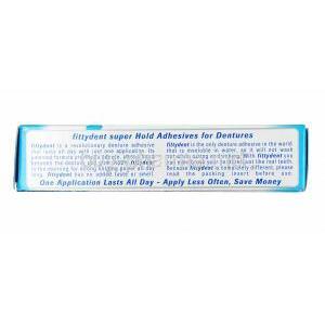 Fittydent Super Denture Adhesive Cream box back