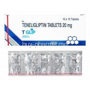 T Glip, Teneligliptin 20mg box and tablets