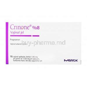 Crinone Vaginal Gel, Progesterone 8% box