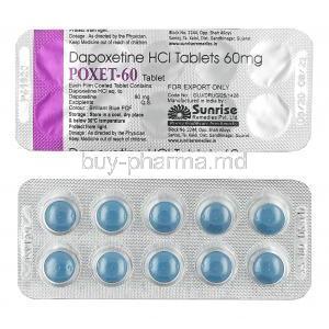 Poxet, Dapoxetine 60mg tablets