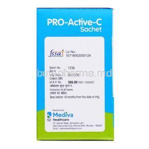 Pro-Active-C Sachet box side