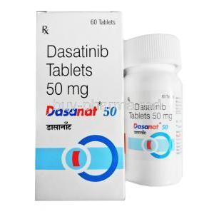 Dasanat, Dasatinib 50mg box and bottle