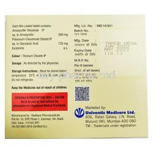 Ventimox-CV, Amoxycillin 500mg and Clavulanic Acid 125mg composition