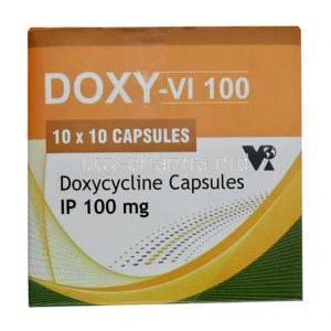 Doxy VI 100, Doxycycline 100mg, Vea Impex, Capsule, Box front view