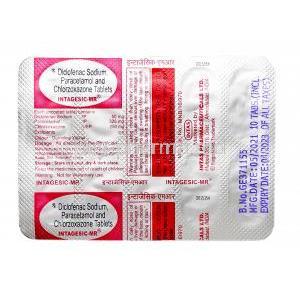 Intagesic MR, Chlorzoxazone/ Diclofenac/ Paracetamol
