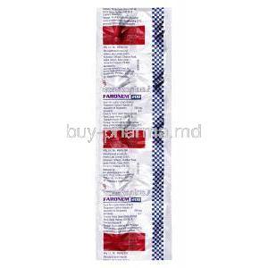 Faronem, Faropenem 200mg, Sun Pharma, Sheet information, Manufacturer