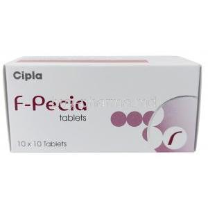 F-Pecia, Finasteride 1mg, Cipla, Box front view