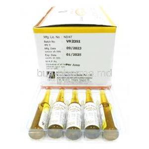 Arcovit C Injection, Ascorbic Acid (Vitamin C) 100 mg, Injection vial 5mL, Arco lifesciences pvt ltd, Box, Vials