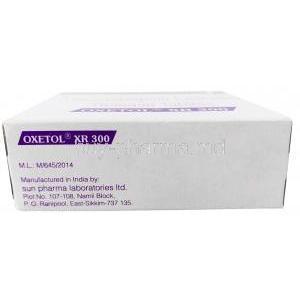 Oxetol XR 300, Oxcarbazepine 300 mg, Sun Pharmaceutical Industries Ltd, Box information, Manufacturer