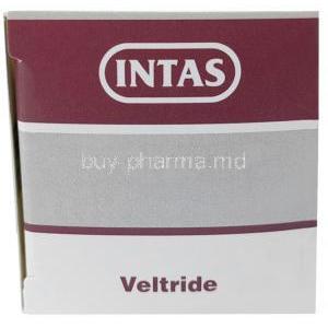 Veltride, Dutasteride 0.5mg, Intas Pharmaceuticals Ltd, Box side view-2