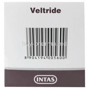 Veltride, Dutasteride 0.5mg, Intas Pharmaceuticals Ltd, Box side view-3