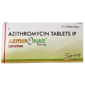 Azithro Max, Azithromycin 500mg, HAB Pharma, Box front view