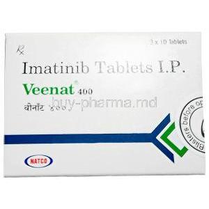 Veenat 400, Imatinib Mesylate 400mg, Tablet, Natco Pharma, Box front view