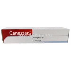 Canesten Pessarie, Clotrimazole 100mg, Bayer, Box top view