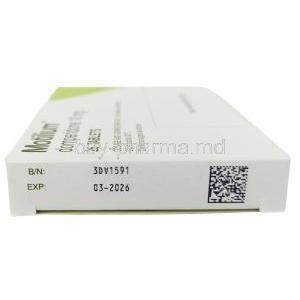 Motilium, Domperidone 10mg, 25tablets Janssen Pharmaceutica, Box information, Exp date