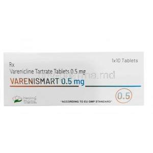 Varenismart 0.5, Varenicline 0.5mg, Healing Pharma , Box front view