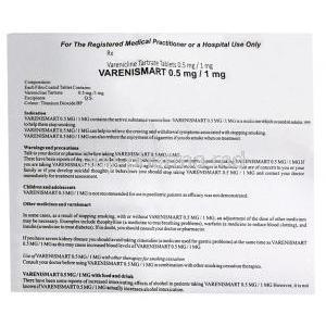 Varenismart, Varenicline 0.5mg, 1mg, Healing Pharma , Insert