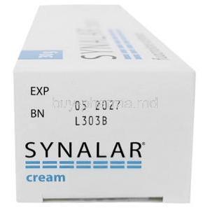 Synalar cream, Fluocinolone 0.025%, Cream 30g, Bioglan AB, Box information, Exp date