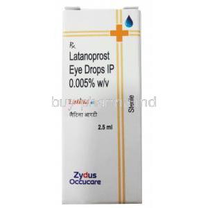 Latina RT Eye Drop, Latanoprost 0.005% w/v, Eye drop 2.5mL, Zydus Cadila,  Box front view(Zydus)