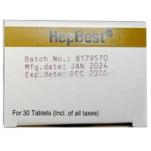 Hepbest,Tenofovir 25mg, 30tablets,Mylan Pharmaceuticals, Box information, Mfg date, Exp date