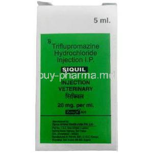 Siquil Injection, Triflupromazine 20 mg per mL, Injection 5mL, Zydus, Box front view