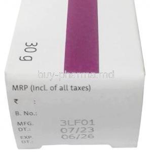 Mycospor Cream, Bifonazole 1%(10mg per gm), Cream 30g, Bayer Pharmaceuticals Pvt Ltd, Box information, mfg date, exp date