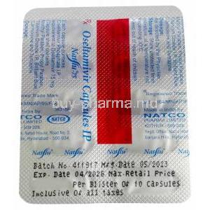 Natflu, Oseltamivir 75mg, Capsule, Natco Pharma, Blisterpack information