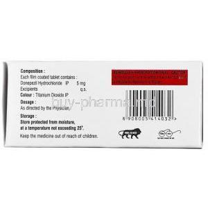 Donemax, Donepezil 5 mg, Johnlee Pharmaceuticals Pvt Ltd, Box information