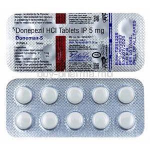 Donemax, Donepezil 5 mg, Johnlee Pharmaceuticals Pvt Ltd, Blisterpack