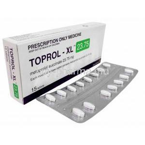 Toprol XL, Metoprolol 23.75 mg, 15tablets, Astra Zeneca, Box, Blisterpack