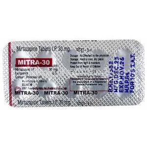 Mitra, Mirtazapine 30mg, Elikem, Blisterpack information