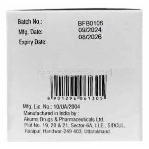 Brillo EZ, Bempedoic acid 180mg/ Ezetimibe 10mg, Sun Pharmaceutical Industries Ltd, Box information, Mfg date, Exp date