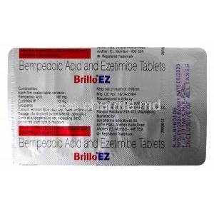 Brillo EZ, Bempedoic acid 180mg/ Ezetimibe 10mg, Sun Pharmaceutical Industries Ltd, Blisterpack information