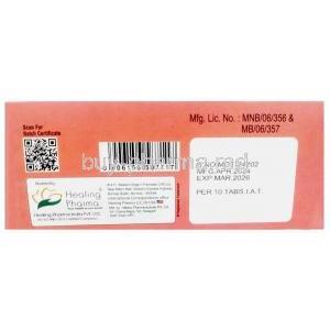 Mpheal, Methylprednisolone 8 mg,Healing Pharma India Pvt Ltd, Box information, Mfg date, Exp date