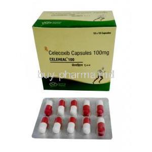 Celeheal, Celecoxib 100mg, Capsule, Healing Pharma India Pvt Ltd, Box, Blisterpack