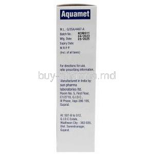 Aquamet Nassal Spray, Mometasone 50mcg, Nasal Spray 120MD, Sun Pharma, Box information, Mfg date, Exp date