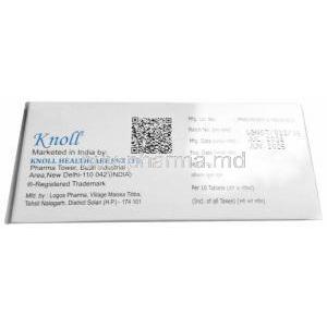 Temsunol, Tamsulosin 0.4 mg, MR Tablet, Knoll Pharmaceuticals Ltd, Box information, Mfg date, Exp date