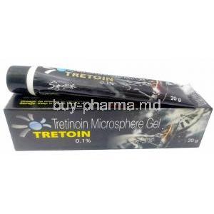 Tretoin Gel, Tretinoin Gel Microsphere 0.1%,Gel Microspheres 20g, HAB Pharma, Box, Tube