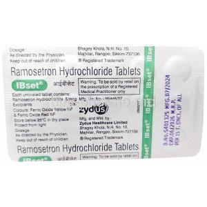 Ibset, Ramosetron 5mcg, Zydus Cadila, Blisterpack information