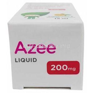 Azee Liquid, Azithromycin 200 mg/ 5 mL, Oral Suspension 15 mL, Box bottom view