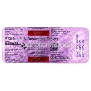 Cenforce LD, Sildenafil 50 mg/ Dapoxetine 30 mg, Centurion,Blisterpack information