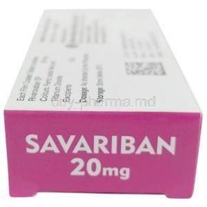 Savariban, Rivaroxaban 20 mg, Sava  Healthcare, Box side view-2