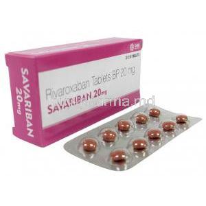 Savariban, Rivaroxaban 20 mg, Sava  Healthcare, Box, Blisterpack