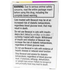 Bexacat, Bexagliflozin 15 mg, Elanco GmbH, Box information, Warning