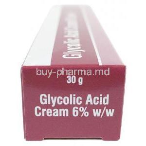 Glycolic acid cream (Sava), Glycolic Acid 6%, Cream 30g, Sava  Healthcare, Box side view